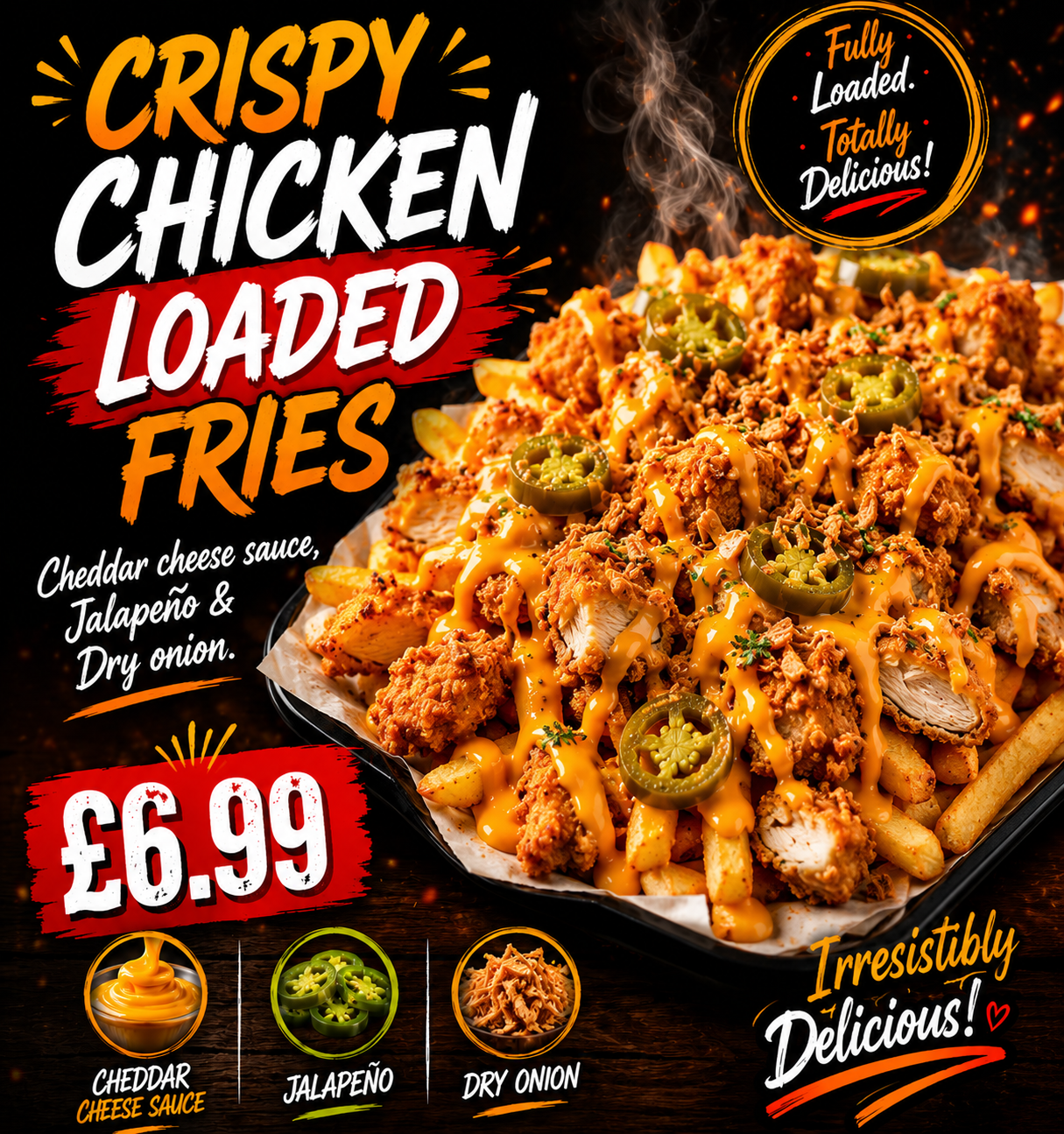 Crispy Chicken Loaded Fries