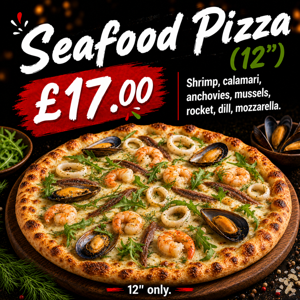 Seafood Pizza (12")