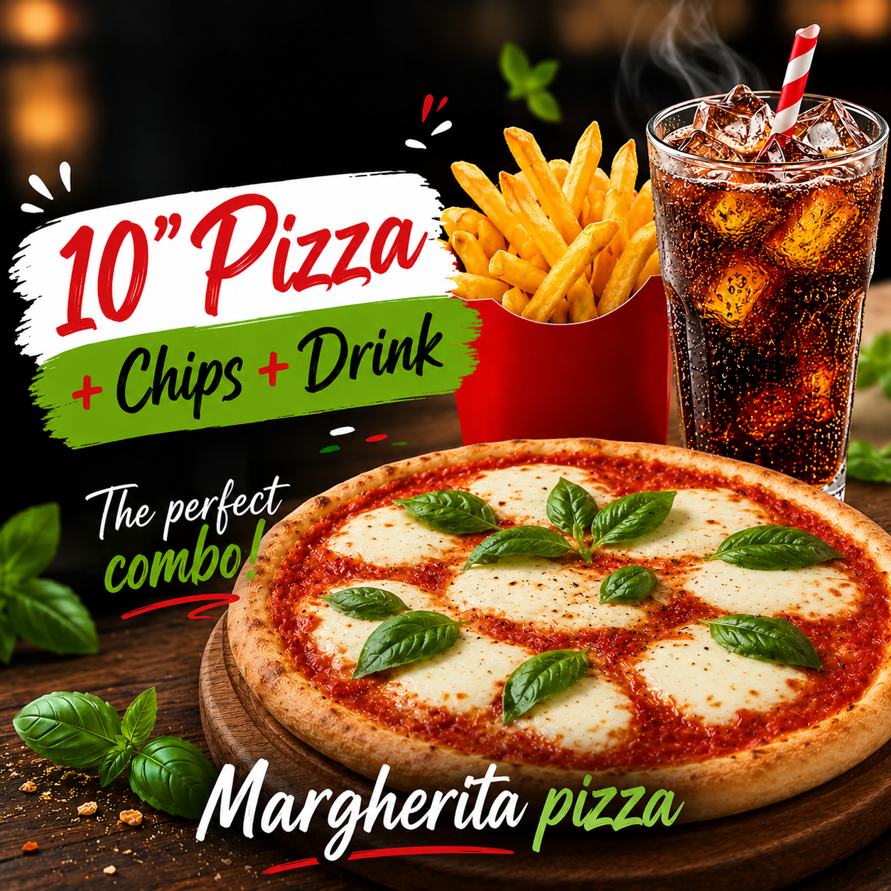 10" Pizza + Chips + Drink