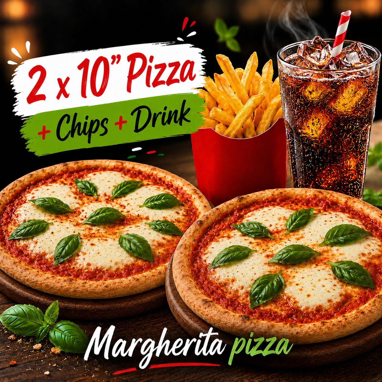 10" Deal — 2× 10" Pizza + Chips